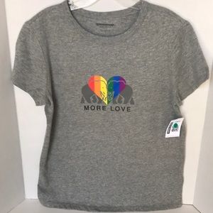 Banana Republic Made for Kids gray “More Love” short sleeve tee, size L, NEW